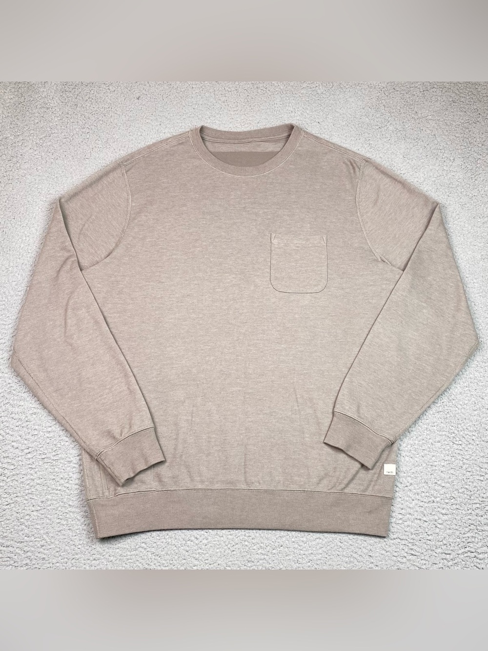 Vuori Jeffreys Pullover Men's Size XXL Tan Crewneck Sweatshirt Long Sleeve EUC